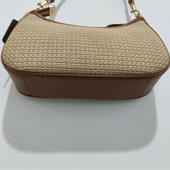 Coach Light Beige Woven Straw Hobo Bag - Picture 3 of 10